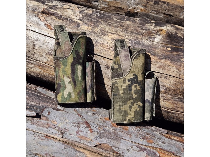 Кобура тактична універсальна (MOLLE / Стегнова) | Multicam