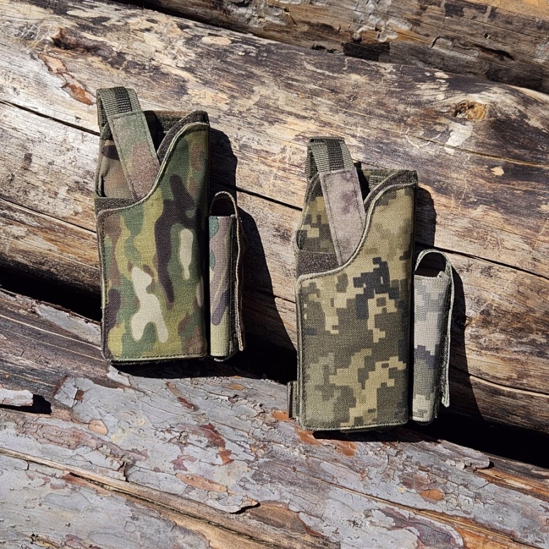 Кобура тактична універсальна (MOLLE / Стегнова) | Піксель ММ-14