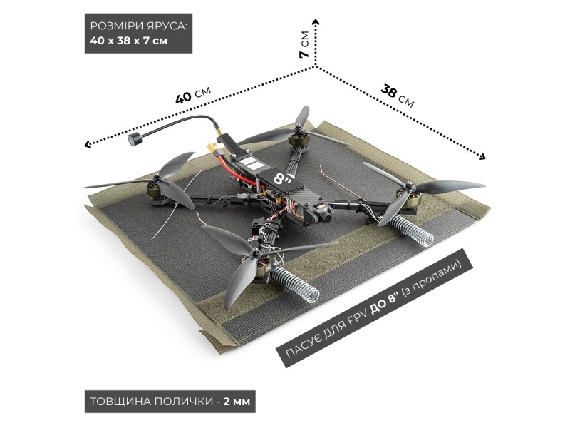 Рюкзак для FPV Класичний (8 дронів до 10 дюймів) з відсіками для апаратури та батарей | Мультикам