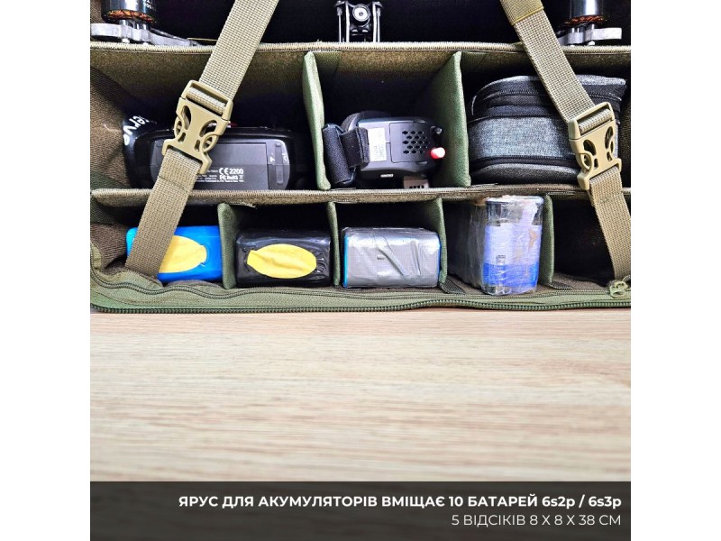 Рюкзак для FPV Класичний (8 дронів до 10 дюймів) з відсіками для апаратури та батарей | Мультикам