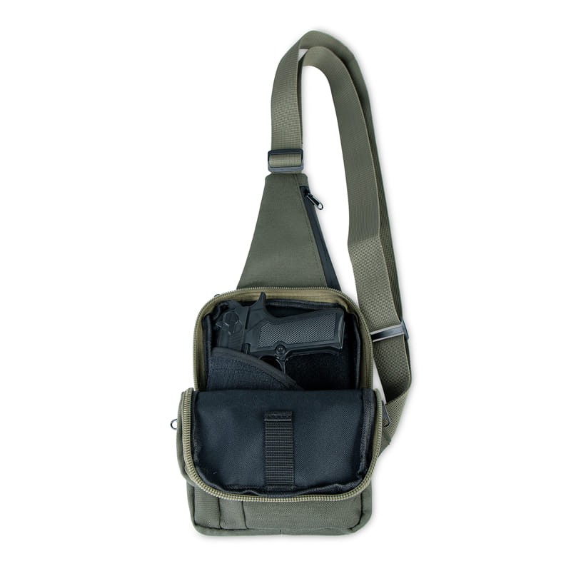 Тактична сумка-барсетка плечова для прихованого носіння зброї Хакі (Cordura 500D)