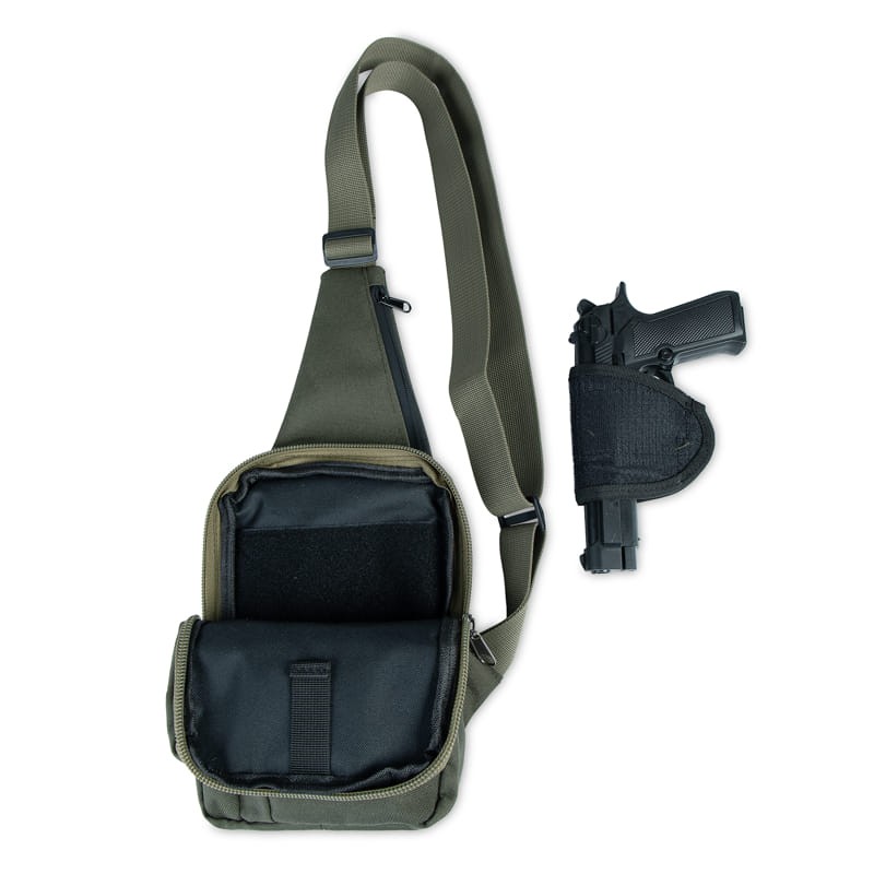 Тактична сумка-барсетка плечова для прихованого носіння зброї Хакі (Cordura 500D)