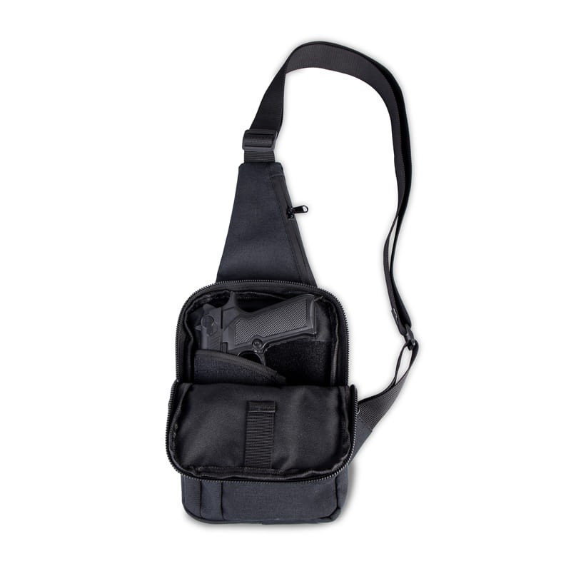 Тактична сумка-барсетка плечова для прихованого носіння зброї Чорна (Cordura 500D)