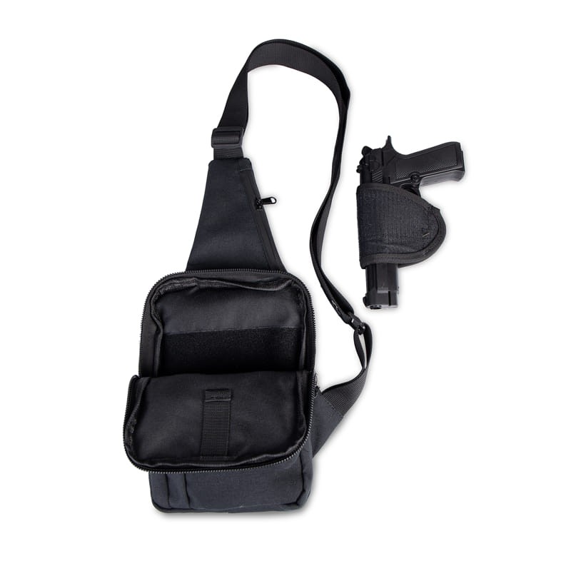 Тактична сумка-барсетка плечова для прихованого носіння зброї Чорна (Cordura 500D)